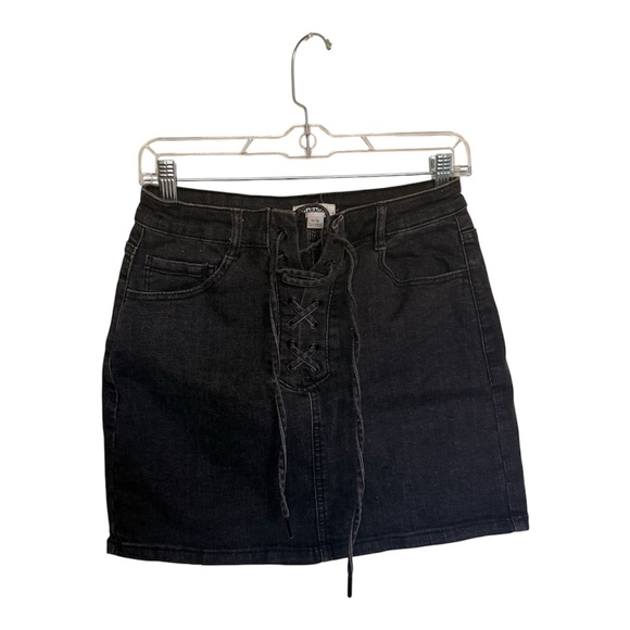 wild fable Dresses & Skirts - Wild Fable Charcoal Lace-Up Mini Skirt